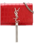 Saint Laurent Small 'kate Monogram' Shoulder Bag, Women's, Red