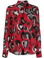 Cavalli Class Leopard Print Shirt - Red