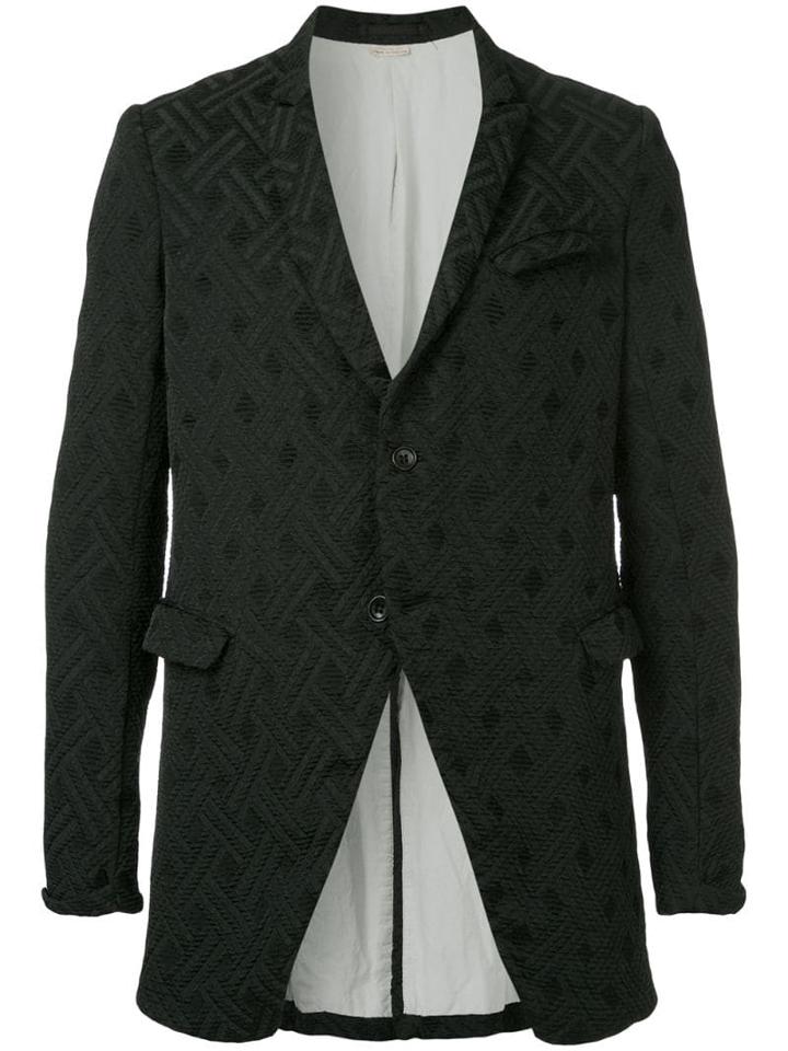 Comme Des Garçons Pre-owned Textured Slim-fit Blazer - Black