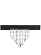 Alessandra Rich Embellished Buckle Belt - Black