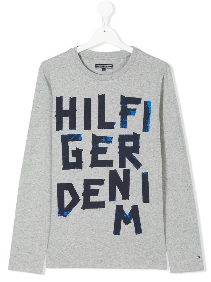 Tommy Hilfiger Junior - Hilfiger Denim Print Sweatshirt - Kids - Cotton/water - 16 Yrs, Grey