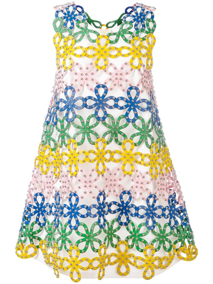 Sara Battaglia Macrame Lace Dress - Multicolour