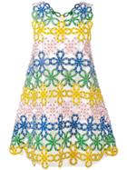 Sara Battaglia Macrame Lace Dress - Multicolour