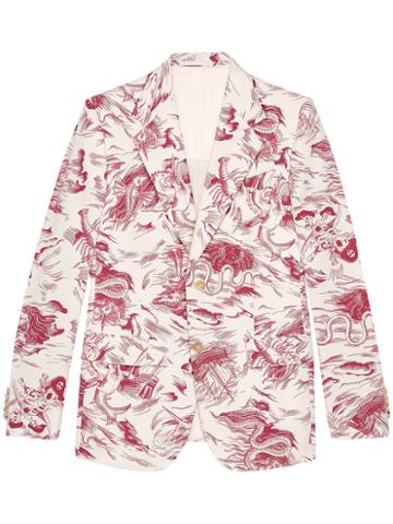 Gucci - Heritage Sea Storm Print Jacket - Men - Silk/cotton - 56, Red, Silk/cotton