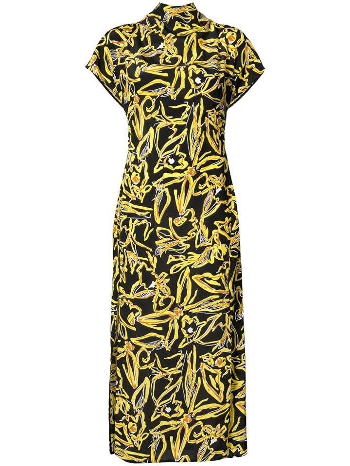 Dvf Diane Von Furstenberg Printed Maxi Dress - Black
