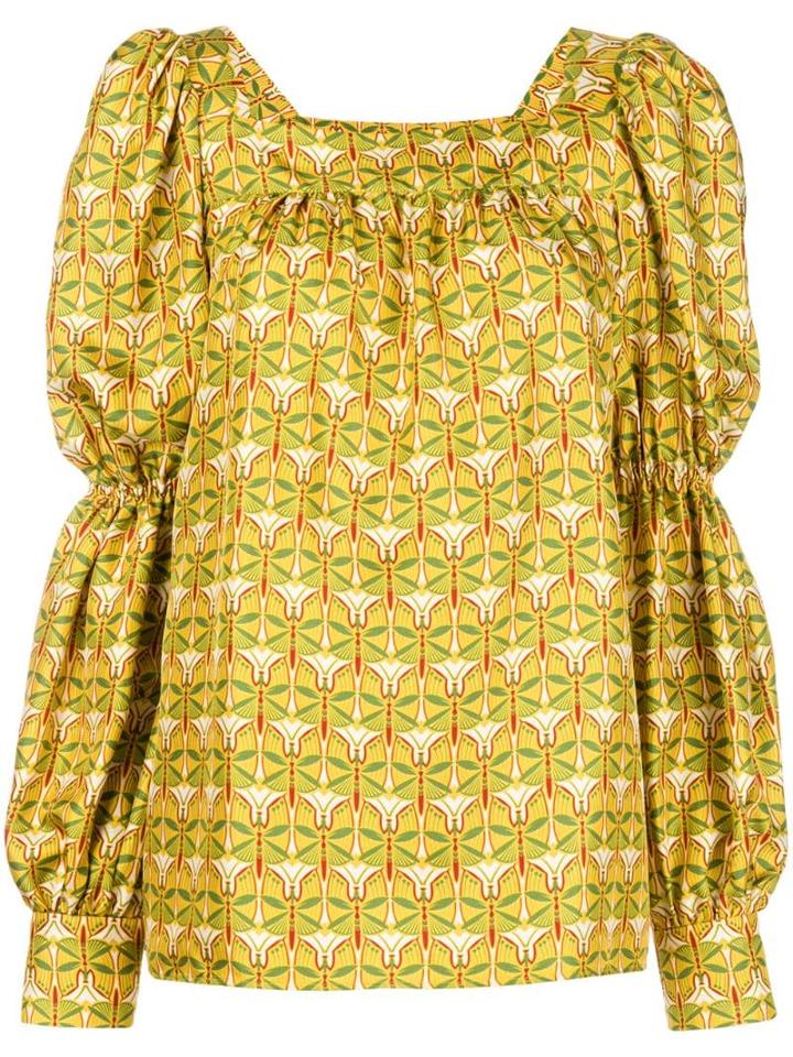 La Doublej Peasant Blouse - Yellow