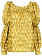 La Doublej Peasant Blouse - Yellow