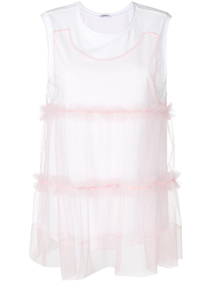 P.a.r.o.s.h. Layered Ruffle Vest Top - Pink & Purple