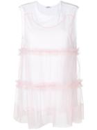P.a.r.o.s.h. Layered Ruffle Vest Top - Pink & Purple