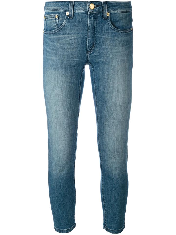 Michael Michael Kors - Stonewashed Cropped Jeans - Women - Cotton/spandex/elastane - Xxxs, Blue, Cotton/spandex/elastane