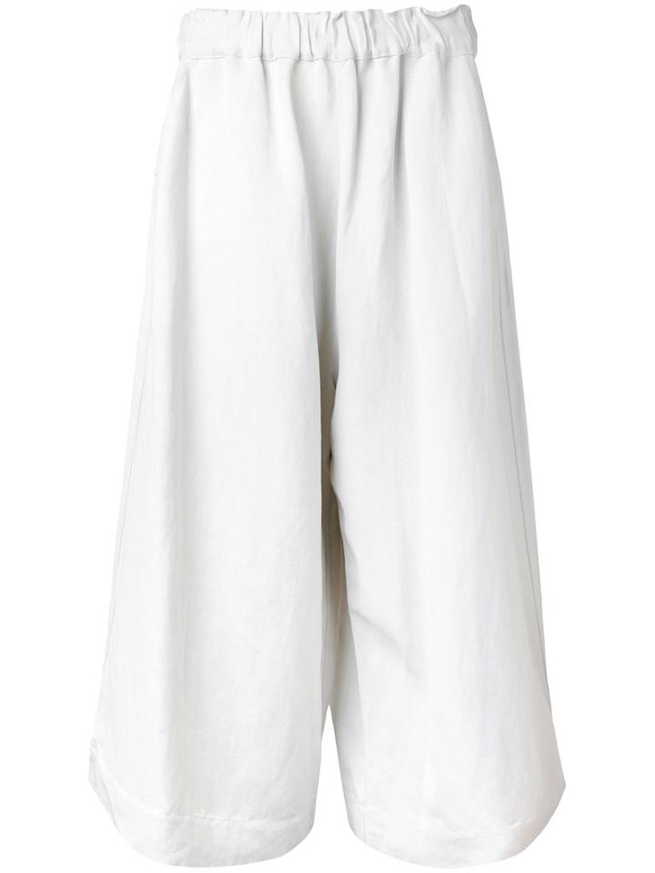 Bassike Wide Leg Culottes, Women's, Size: 10, White, Linen/flax/viscose