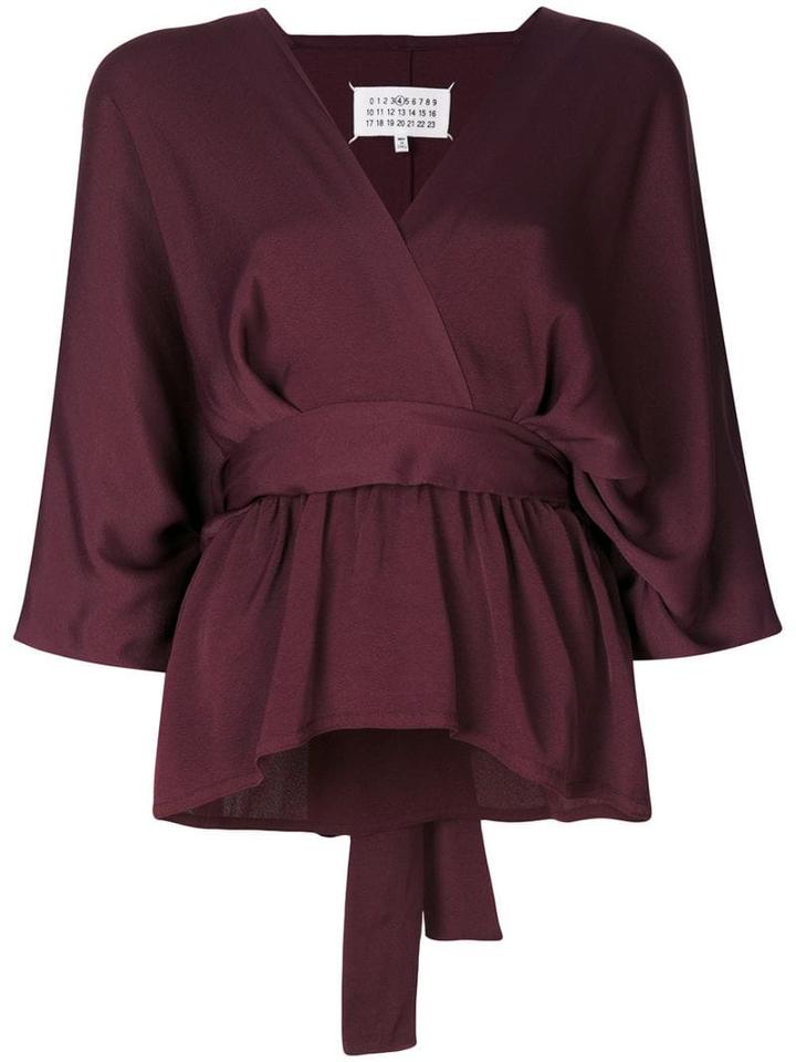 Maison Margiela Tie Waist V-neck Blouse - Pink