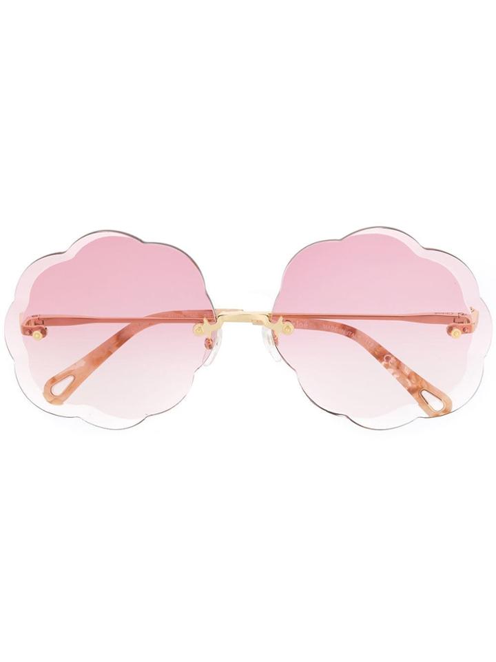 Chloé Eyewear Scalloped Sunglasses - Pink