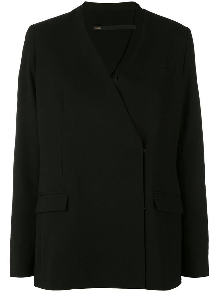 Muller Of Yoshiokubo - Boxy Bazer - Women - Polyester/wool - 42, Black, Polyester/wool