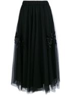 P.a.r.o.s.h. - Sequin Embellished Full Skirt - Women - Polyamide/acetate/viscose - Xs, Black, Polyamide/acetate/viscose