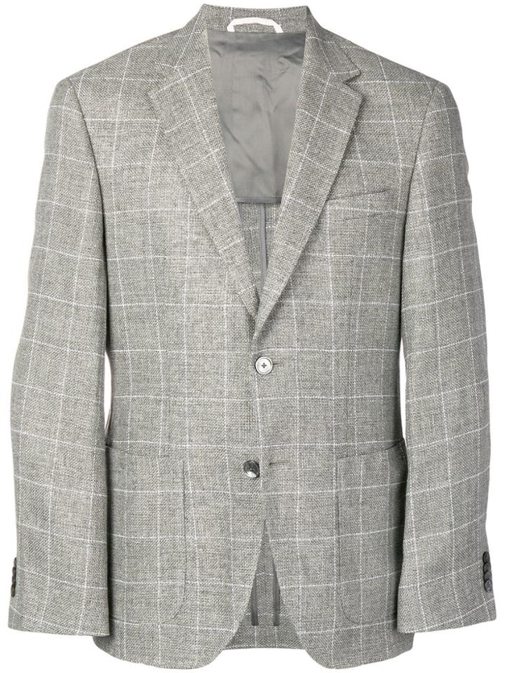 Boss Hugo Boss Checked Single-breasted Blazer - Grey