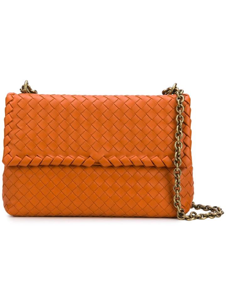 Bottega Veneta Woven Foldover Bag - Yellow & Orange