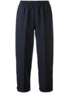 Forte Forte Straight Cropped Trousers, Women's, Size: 2, Blue, Linen/flax/cotton