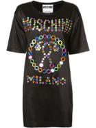 Moschino Mirror Embroidered Logo Dress - Black