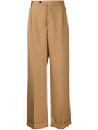Msgm Oversized Wide-leg Tailored Trousers - Neutrals