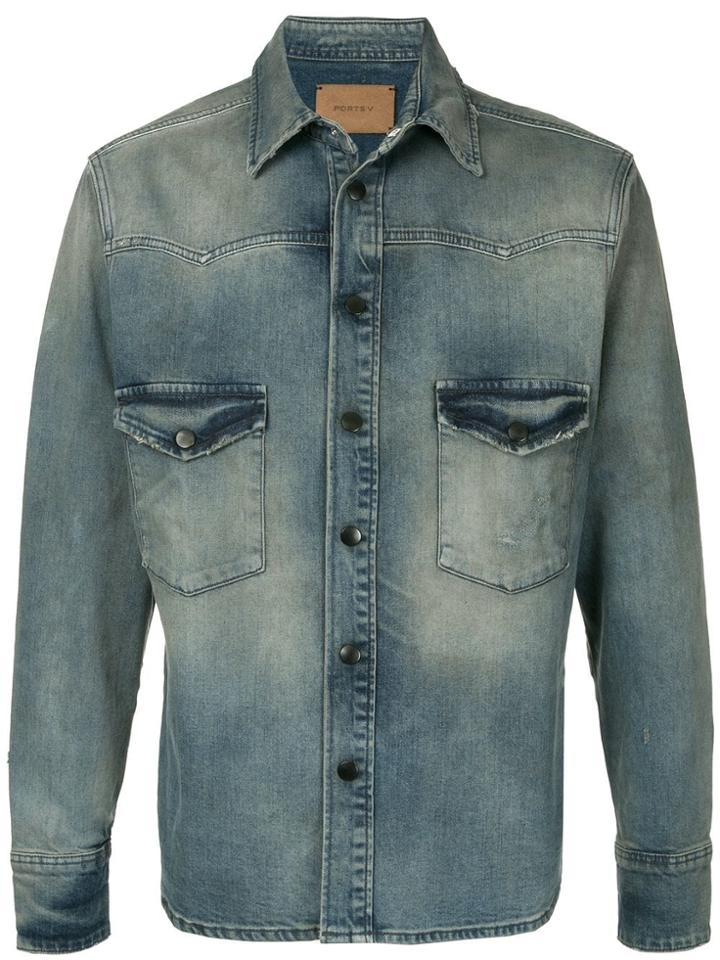 Ports V Denim Shirt - Blue