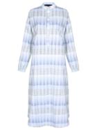 Plaid Midi Dress, Women's, Size: 40, White, Cotton, Lilly Sarti