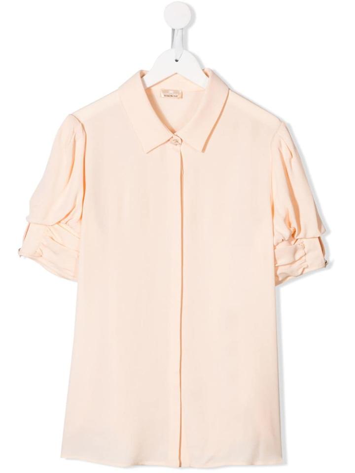 Elisabetta Franchi La Mia Bambina Layered Sleeve Blouse - Pink