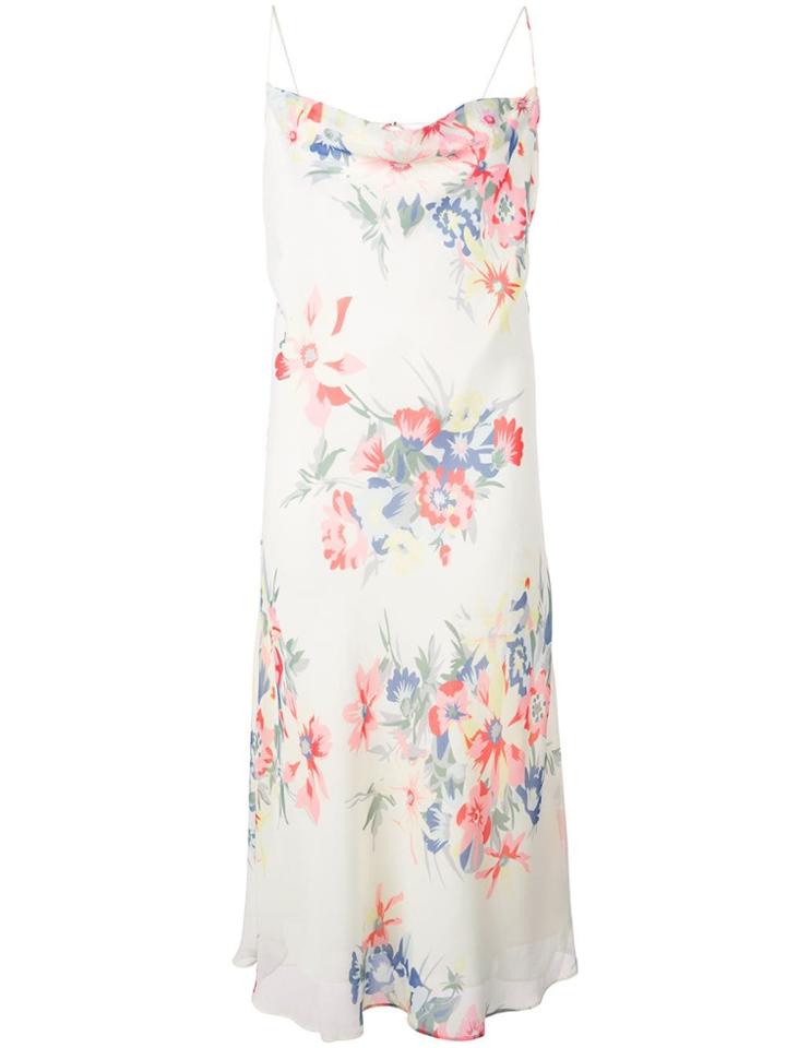 Callipygian Floral Tie Back Dress - White