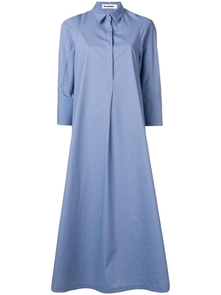 Jil Sander Maxi Shirt Dress - Blue