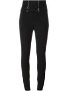 Philipp Plein Lace-up Skinny Trousers, Women's, Size: Small, Black, Acetate/viscose/spandex/elastane