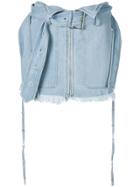 Marques'almeida Deconstructed Belted Denim Mini Skirt - Blue