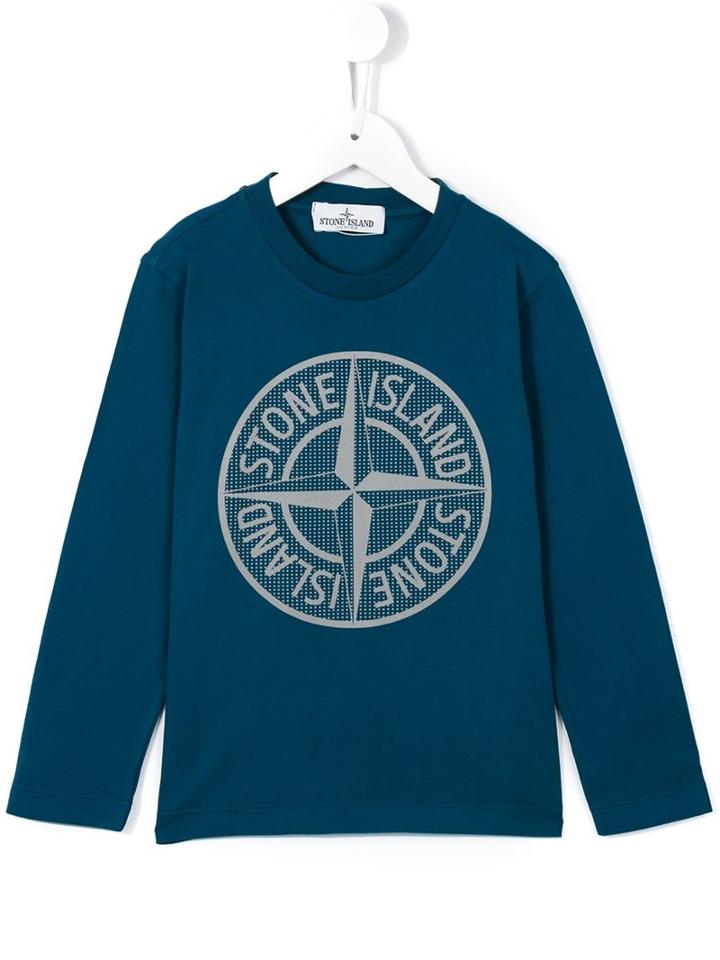 Stone Island Kids Logo Top, Boy's, Size: 10 Yrs, Blue