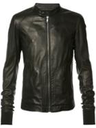 Rick Owens Zipped Jacket, Men's, Size: 48, Black, Calf Leather/cotton