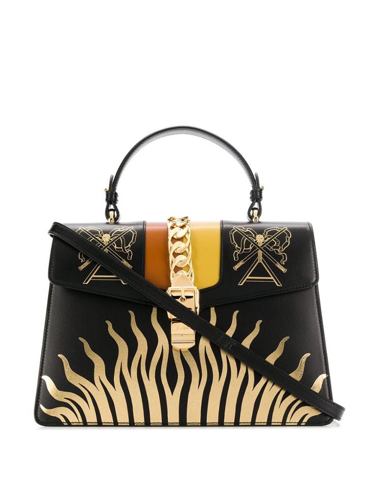 Gucci Sylvie Embroidered Bag - Black