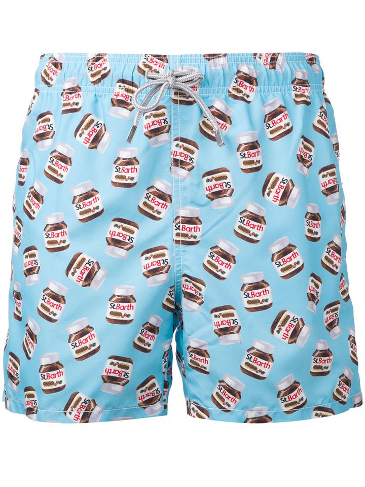 Mc2 Saint Barth - Gustavia Swim Shorts - Men - Polyamide/polyester/spandex/elastane - S, Blue, Polyamide/polyester/spandex/elastane