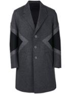 Neil Barrett - Geometric Panelled Coat - Men - Polyamide/spandex/elastane/cupro/wool - 48, Grey, Polyamide/spandex/elastane/cupro/wool