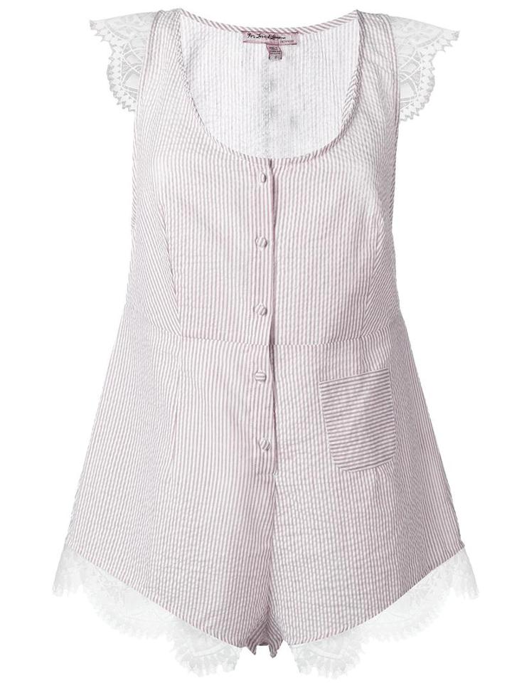 For Love And Lemons Lace Details Playsuit, Women's, Size: Xs, Brown, Cotton/polyester/nylon