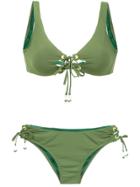 Amir Slama Lace Up Bikini - Green