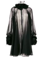 Palomo Spain Petal Flared Dress - Black