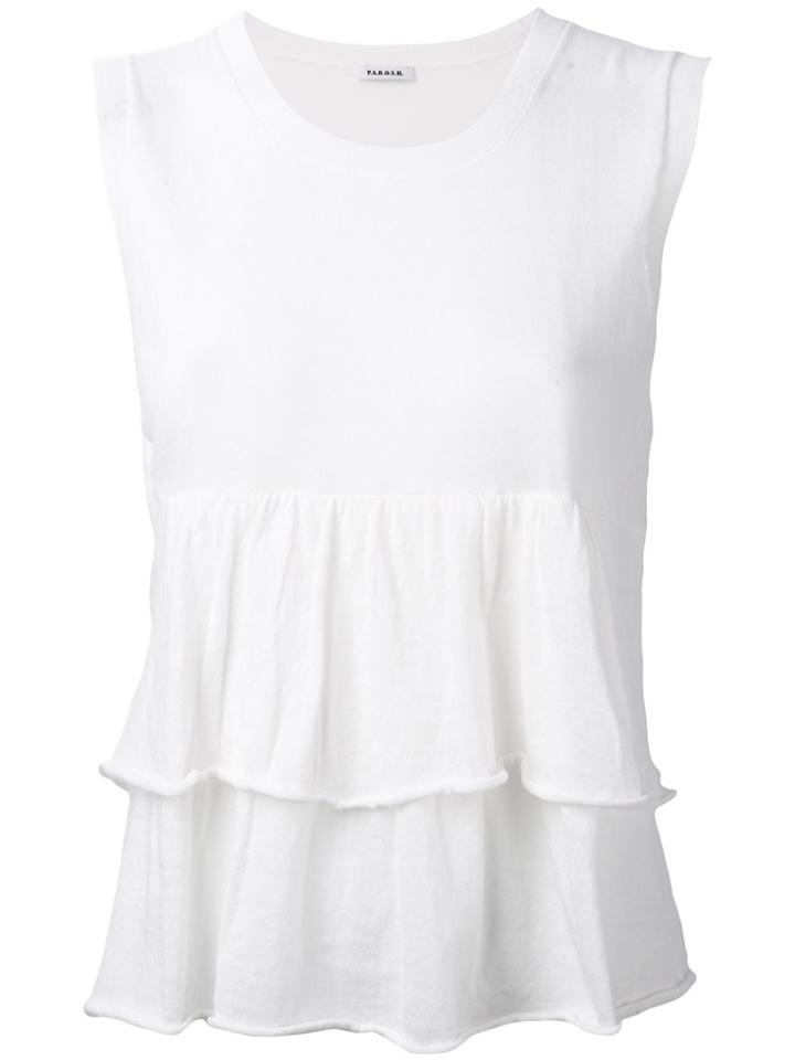 P.a.r.o.s.h. - Cerise Tank - Women - Cotton - S, White, Cotton