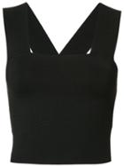 A.l.c. Slim-fit Cropped Tank, Women's, Size: Medium, Black, Rayon/nylon/spandex/elastane