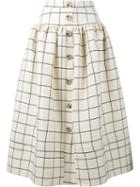 Rejina Pyo 'freya' Grid Print Skirt, Women's, Size: 8, Nude/neutrals, Wool/silk/polyester