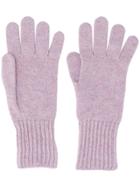Pringle Of Scotland Ribbed Cuff Gloves - Pink