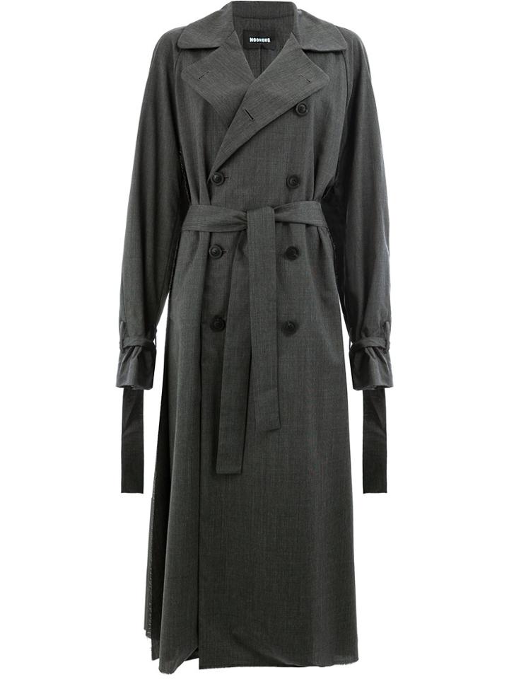 Moohong Printed Trench Coat - Grey