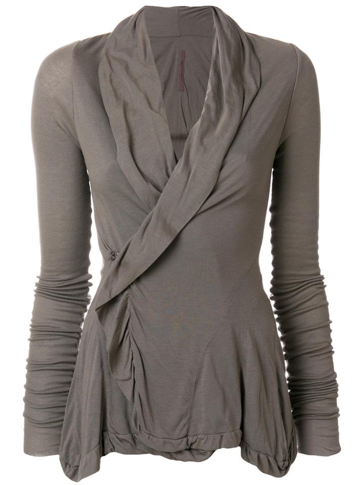 Rick Owens Lilies Wrap Effect Cardigan - Grey