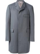 Thom Browne Single Breasted Coat, Men's, Size: 1, Grey, Cupro/wool