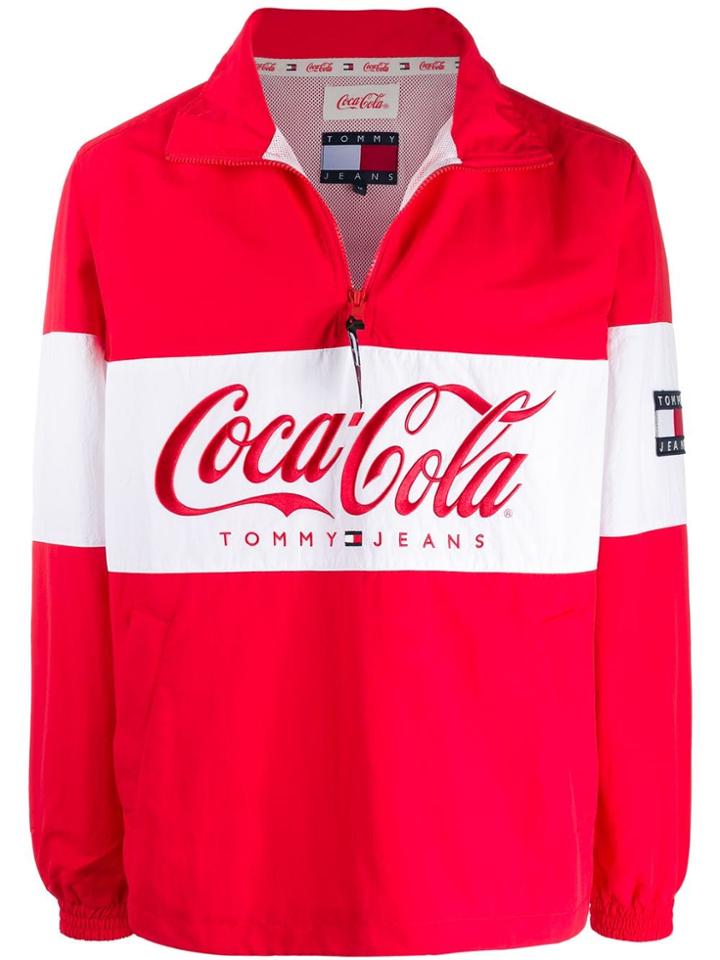 Tommy Jeans X Coca Cola Zip Neck Jacket - Red