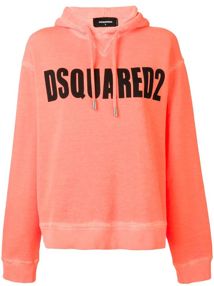 Dsquared2 Logo Print Hoodie - Orange