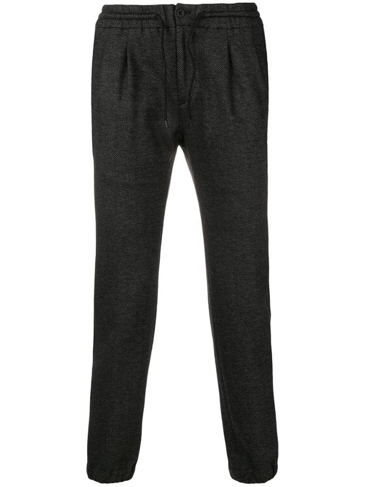 Incotex Textured Elasticated Waist Trousers - Grey
