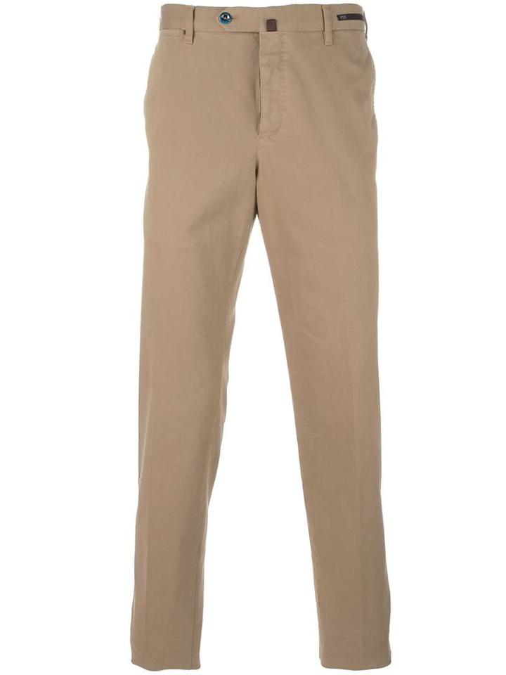 Pt01 Slim Fit Chinos, Men's, Size: 56, Nude/neutrals, Cotton/elastodiene